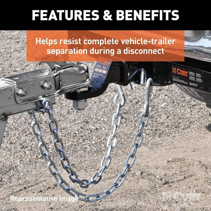 Load image into Gallery viewer, CURT 48" Safety Chain with 2 S-Hooks (5,000 lb, Clear Zinc)
