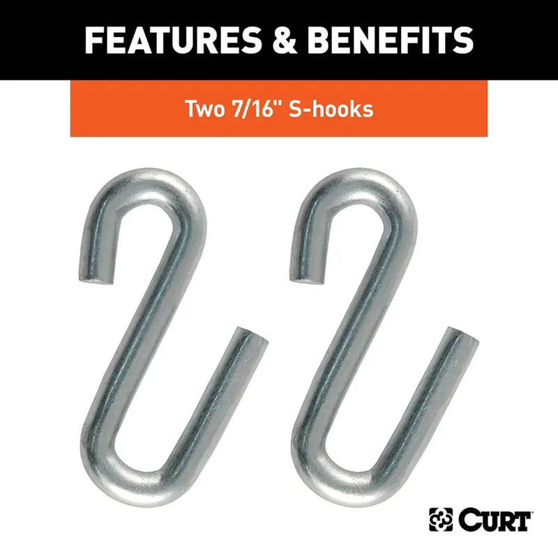 Load image into Gallery viewer, CURT 48" Safety Chain with 2 S-Hooks (5,000 lb, Clear Zinc)
