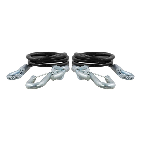 CURT 42" Safety Cables with 2 Snap Hooks (5,000 lb, Vinyl-Coated, 2-Pack)