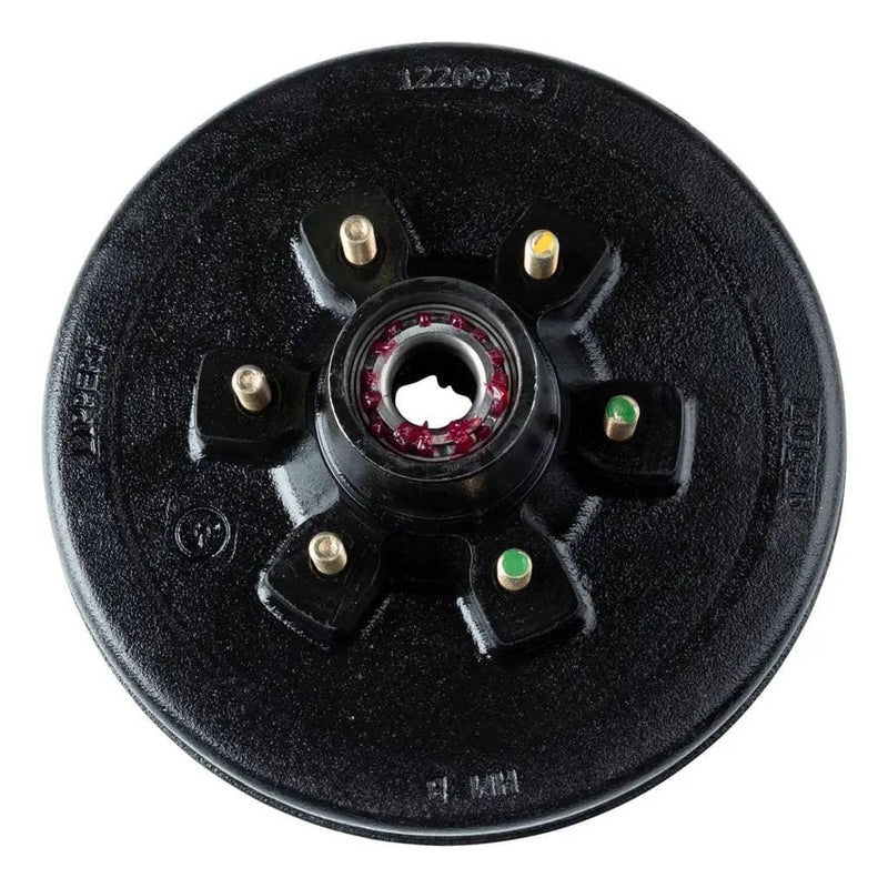 Load image into Gallery viewer, CURT 12" RV Brake Drum Hub for 6,000-lb Axle - 6 on 5.5", 1/2" Stud (Fully Assembled)
