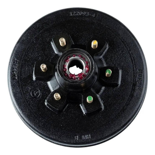 CURT 12" RV Brake Drum Hub for 6,000-lb Axle - 6 on 5.5", 1/2" Stud (Fully Assembled)