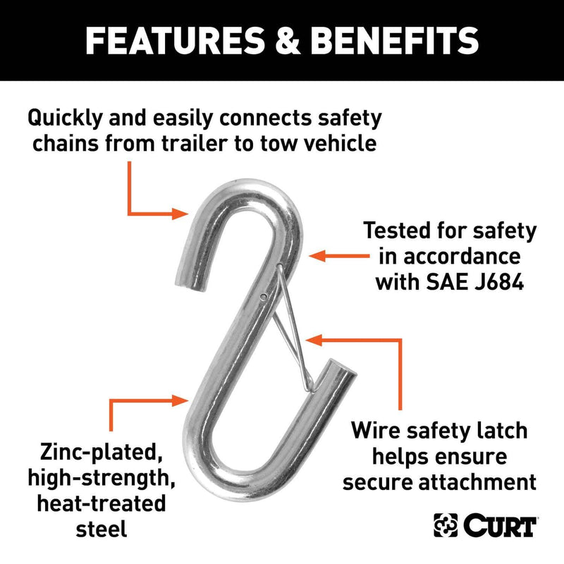 Load image into Gallery viewer, CURT Certified 3/8" Safety Latch S-Hook (2,000 lb)
