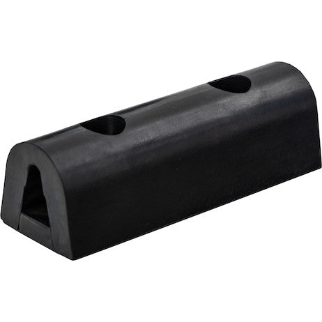 Load image into Gallery viewer, Extruded Rubber D-Shaped Bumper with 2 Holes - 2-1/8 x 1-7/8 x 6 Inch Long

