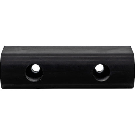 Load image into Gallery viewer, Extruded Rubber D-Shaped Bumper with 2 Holes - 2-1/8 x 1-7/8 x 6 Inch Long
