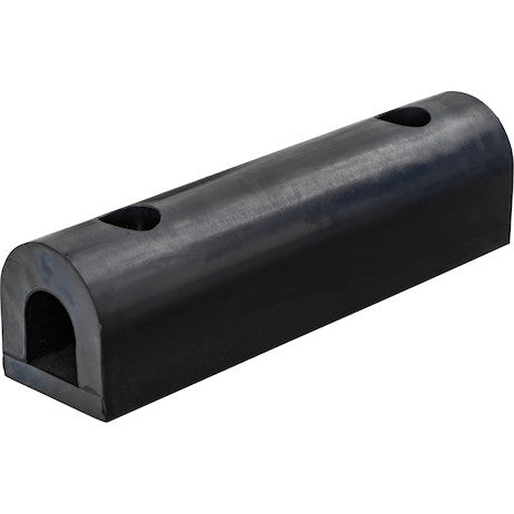 Load image into Gallery viewer, Extruded Rubber D-Shaped Bumper with 2 Holes - 3 x 2-7/8 x 12 Inch Long
