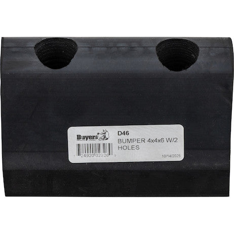 Load image into Gallery viewer, Extruded Rubber D-Shaped Bumper with 2 Holes - 4 x 3-3/4 x 6 Inch Long
