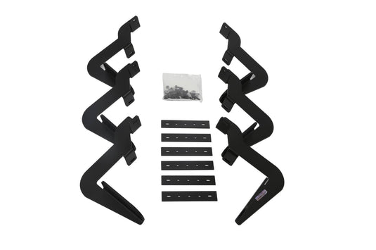 Dee Zee Black Cab Length Rough Step Running Boards Brackets - 2015-2025 F150, 2017-2025 Super Duty