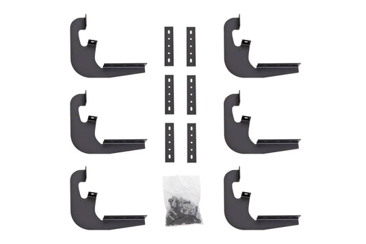 Dee Zee Black Cab Length Rough Step Running Boards Brackets - 2019-2025 Silverado/Sierra 1500, 2020-2025 Silverado/Sierra HD
