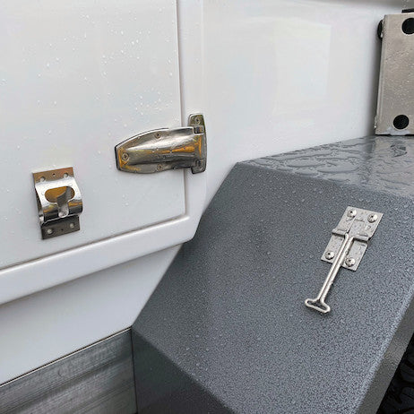 Load image into Gallery viewer, 4 Inch Hook &amp; Keeper Door Holder - Stainless Steel
