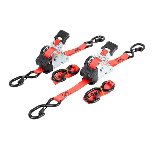 Erickson 1" X 10' - 1500 Lb. Self Tensioning Re-tractable Ratchet Strap with Strap Extensions - ERI-01335 - Absolute Autoguard