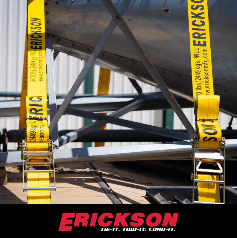 Load image into Gallery viewer, Erickson 4" X 30' 16,200 Lb Ratchet Strap w/ J Hooks - ERI-58539 - Absolute Autoguard
