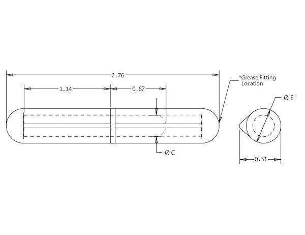 Load image into Gallery viewer, Steel Weld-On Bullet Hinge with Steel Pin and Brass Bushing - 0.51 x 2.76 Inch
