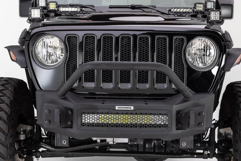 Load image into Gallery viewer, Go Rhino Front Bumper with Tubular Override Bar — 2007-2026 Jeep Gladiator/Wrangler/Wrangler JK - GOR-331101T - Absolute Autoguard
