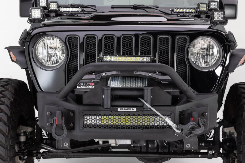 Load image into Gallery viewer, Go Rhino Front Bumper with Tubular Override Bar — 2007-2026 Jeep Gladiator/Wrangler/Wrangler JK - GOR-331101T - Absolute Autoguard
