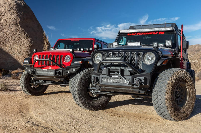Load image into Gallery viewer, Go Rhino Front Bumper with Tubular Override Bar — 2007-2026 Jeep Gladiator/Wrangler/Wrangler JK - GOR-331101T - Absolute Autoguard
