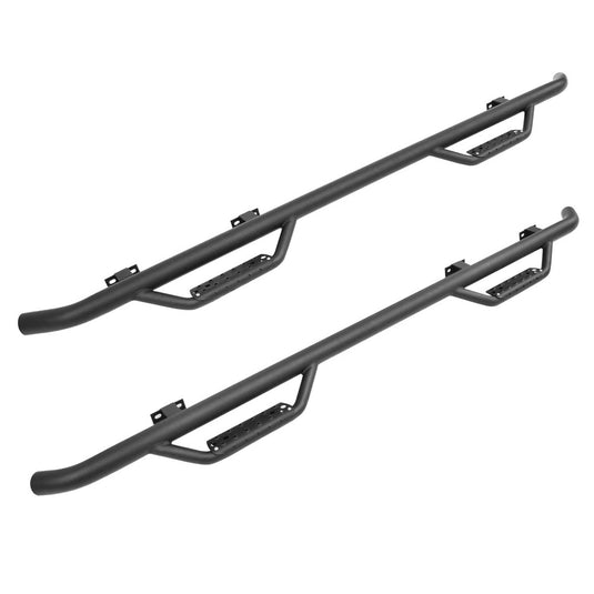 Go Rhino Dominator D2 Black Cab Length Nerf Steps — 2015-2025 Ford F-150/F-250 Super Duty/F-350 Super Duty - GOR-D24155T - Absolute Autoguard