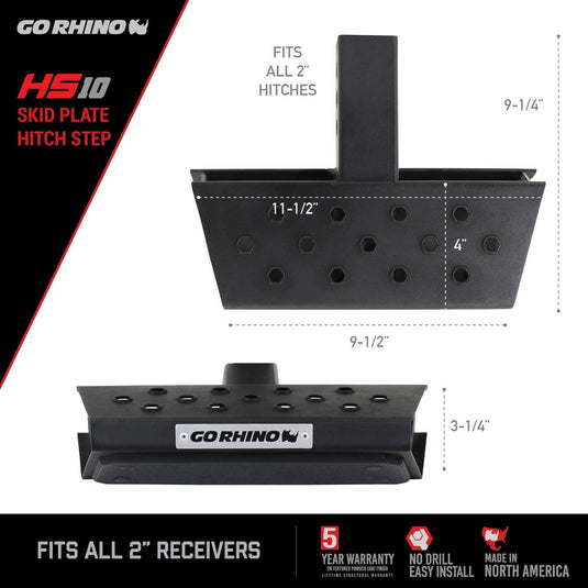 Go Rhino Hitch Skid Step - GOR-HS1012T - Absolute Autoguard