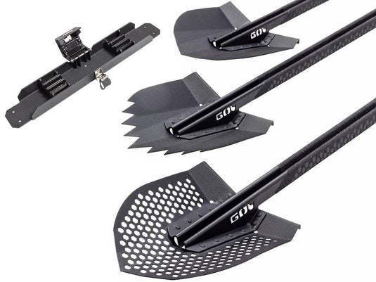 Go Rhino Three Amigos Shovel Kit with Xrs/Srm Moutning Bracket Kit - GOR-XG-RS50100T - Absolute Autoguard