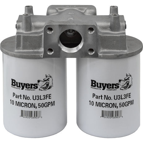 90 GPM Return Line Filter Assembly 1-1/2 Inch NPT/10 Micron/15 PSI Bypass