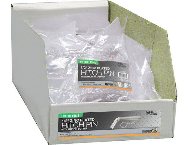 Load image into Gallery viewer, 1/2 x 2.84 Inch Clear Zinc Hitch Pin With Cotter
