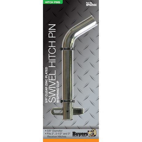 5/8 x 4.0 Inch Clear Zinc Hitch Pin Assembly With Spring Clip