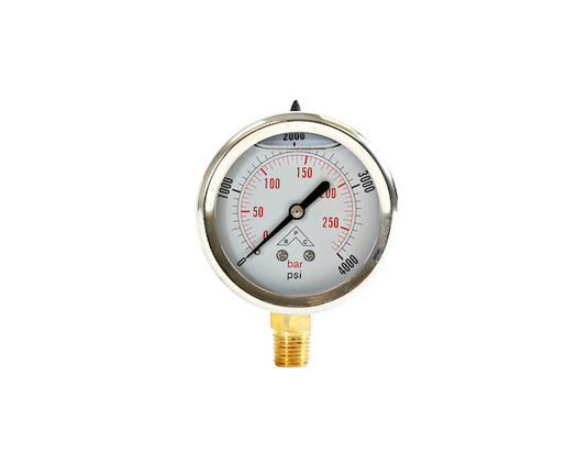 Silicone Filled Pressure Gauge - Stem Mount 0-4,000 PSI