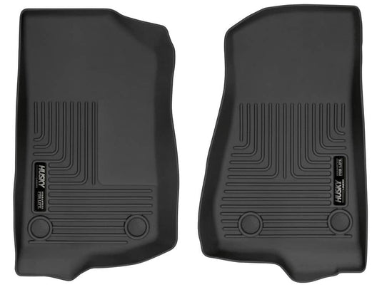 Husky Liners WeatherBeater Floor Liners, Front, Black - 2018-2026 Jeep Wrangler JL, 2020-2026 Jeep Gladiator