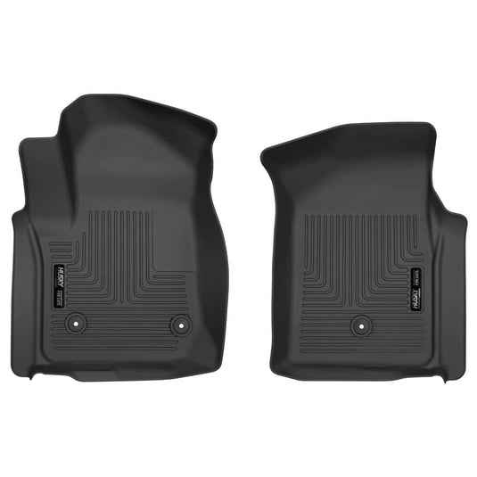 Husky Liners WeatherBeater Floor Liners, Front, Black, Regular Cab - 2019-2026 Chevrolet Silverado 1500/2500 HD/3500 HD, GMC Sierra 1500/2500 HD/3500 HD