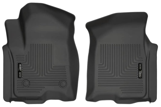 Husky Liners WeatherBeater Floor Liners, Front, Black, Extended/Crew Cab - 2019-2026 Chevrolet Silverado 1500/2500 HD/3500 HD, GMC Sierra 1500/2500 HD/3500 HD