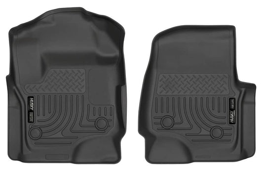 Husky Liners WeatherBeater Floor Liners, Front, Black, Vinyl Floor, Extended/Crew Cab - 2017-2026 Ford F-250 Super Duty/F-350 Super Duty
