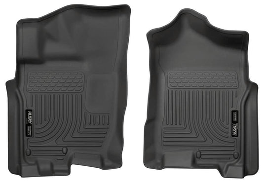 Husky Liners WeatherBeater Floor Liners, Front, Black, Extended/Crew Cab - 2016-2024 Nissan Titan XD, 2017-2024 Nissan Titan