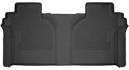 Husky Liners WeatherBeater Floor Liner, Rear, Black, Crew Cab, With Carpeted Factory Storage Box - 2019-2026 Silverado/Sierra 1500, 2020-2026 Silverado/Sierra 2500 HD/3500 HD