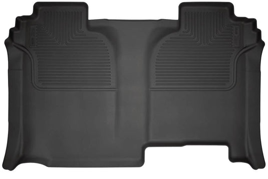 Husky Liners WeatherBeater Floor Liner, Rear, Black, Crew Cab, Without Carpeted Factory Storage Box - 2019-2026 Silverado/Sierra 1500, 2020-2026 Silverado/Sierra 2500 HD/3500 HD