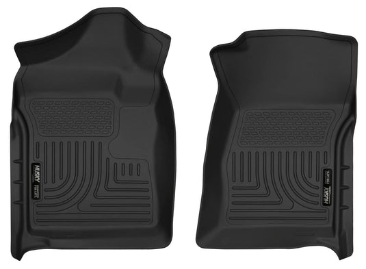 Husky Liners WeatherBeater Floor Liners, Front, Black, Regular Cab, Excluding Cab & Chassis & 4x4 Floor Shifter - 2007-2014 Chevrolet Silverado 1500/2500 HD/3500 HD, GMC Sierra 1500/2500 HD/3500 HD