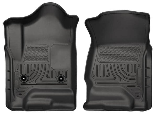 Husky Liners WeatherBeater Floor Liners, Front, Black, Extended/Crew Cab, Without Floor Shifter (Silverado/Sierra) - 2014-2018 Silverado/Sierra 1500, 2019 1500 LD/Limited, 2015-2019 Silverado/Sierra HD, 2015-2020 Tahoe/Suburban/Yukon/Escalade