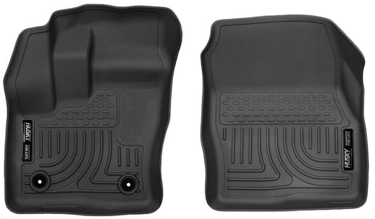 Husky Liners WeatherBeater Floor Liners, Front, Black, With Carpet Flooring - 2014-2019 Ford Transit Connect