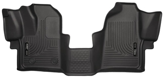 Husky Liners WeatherBeater Floor Liners, Front, Black - 2015-2021 Ford Transit-150/Transit-250/Transit-350/Transit-350 HD