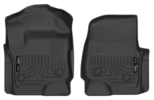 Husky Liners X-act Contour Floor Liners, Front, Black, Vinyl Floor, Extended/Crew Cab - 2017-2026 Ford F-250 Super Duty/F-350 Super Duty