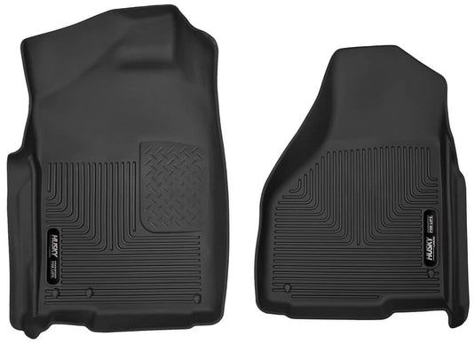 Husky Liners X-act Contour Floor Liners, Front, Black, Regular/Quad Cab (1500), Regular/Quad/Mega Cab (03-09 HD), Regular Cab (10-18 HD), Automatic, No Manual Transfer Case Shifter - 2002-2018 Ram 1500, 2019-2024 Ram 1500 Classic, 2003-2018 Ram 2500/3500