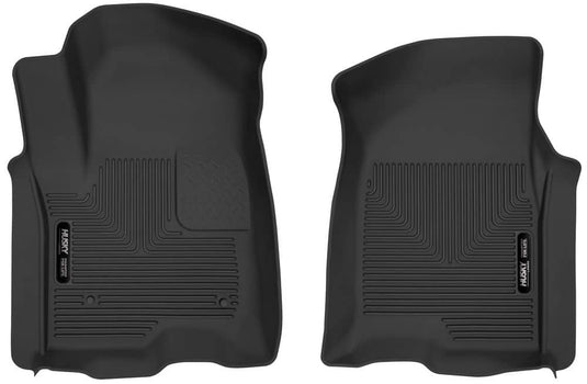 Husky Liners X-act Contour Floor Liners, Front, Black, Extended/Crew Cab - 2019-2026 Chevrolet Silverado 1500/2500 HD/3500 HD, GMC Sierra 1500/2500 HD/3500 HD
