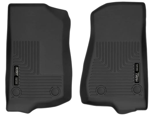 Husky Liners X-act Contour Floor Liners, Front, Black - 2018-2026 Jeep Wrangler JL, 2020-2026 Jeep Gladiator