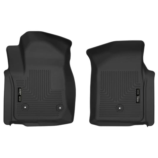 Husky Liners X-act Contour Floor Liners, Front, Black, Regular Cab - 2019-2026 Chevrolet Silverado 1500/2500 HD/3500 HD, GMC Sierra 1500/2500 HD/3500 HD