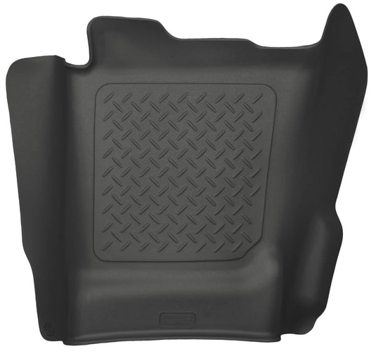 Husky Liners WeatherBeater Center Hump Floor Liner, Front, Black, Extended/Crew Cab, Without Floor Shifter - 2014-2019 GMC Sierra 1500/1500 Limited & more, Chevrolet Silverado 1500/1500 LD/2500 HD & more
