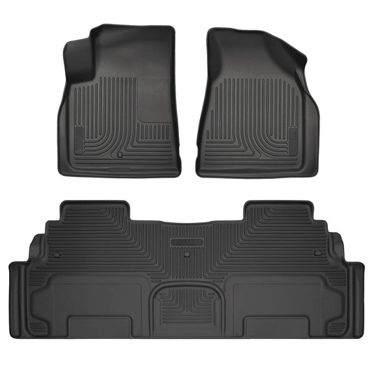 Husky Liners WeatherBeater Floor Liners, Front & 2nd Row, Black, With Second Row Buckets - 2007-2010 Saturn Outlook, 2007-2016 GMC Acadia, 2008-2017 Buick Enclave, 2009-2017 Chevrolet Traverse & more