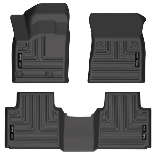 Husky Liners WeatherBeater Floor Liners, Front & 2nd Row, Black, Excluding PHEV - 2022-2025 Mitsubishi Outlander