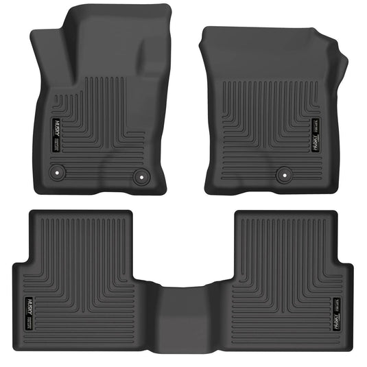 Husky Liners WeatherBeater Floor Liners, Front & 2nd Row, Black - 2021-2026 Ford Bronco Sport