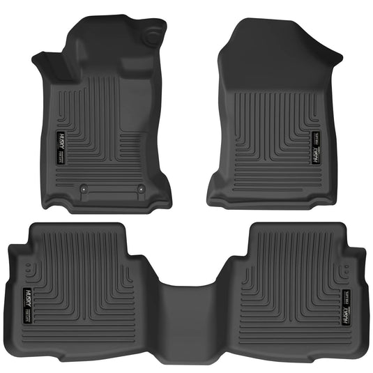Husky Liners WeatherBeater Floor Liners, Front & 2nd Row, Black - 2020-2025 Subaru Legacy/Outback
