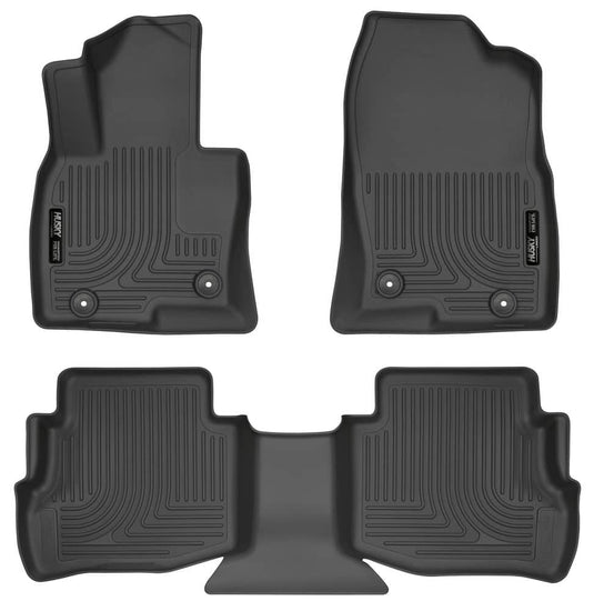 Husky Liners WeatherBeater Floor Liners, Front & 2nd Row, Black, Excluding 6 Passenger with Second Row Console - 2016-2023 Mazda CX-9