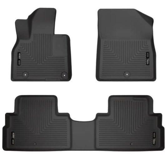 Husky Liners WeatherBeater Floor Liners, Front & 2nd Row, Black - 2020-2025 Kia Telluride