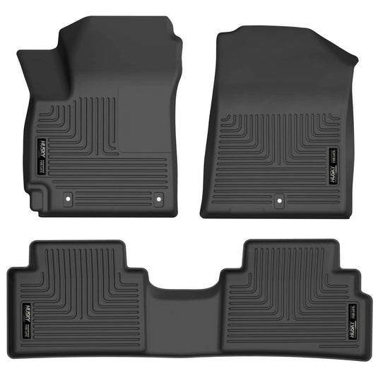 Husky Liners WeatherBeater Floor Liners, Front & 2nd Row, Black - 2020-2025 Kia Soul